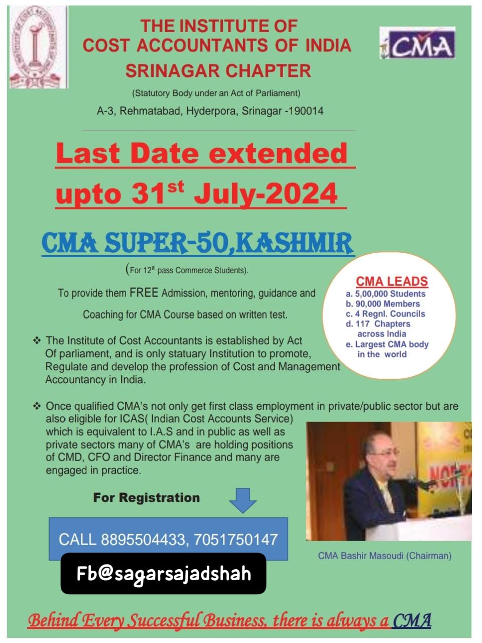 CMA:Super-50 Program Registration Open check details and apply
